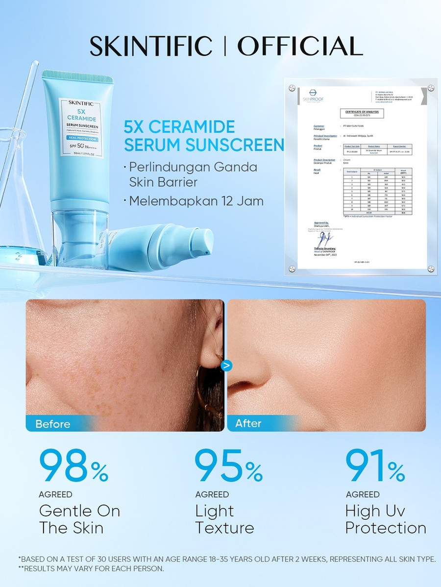 SKINTIFIC Cosmetics SKINTIFIC 5X Ceramide Serum Sunscreen SPF 50 PA++++