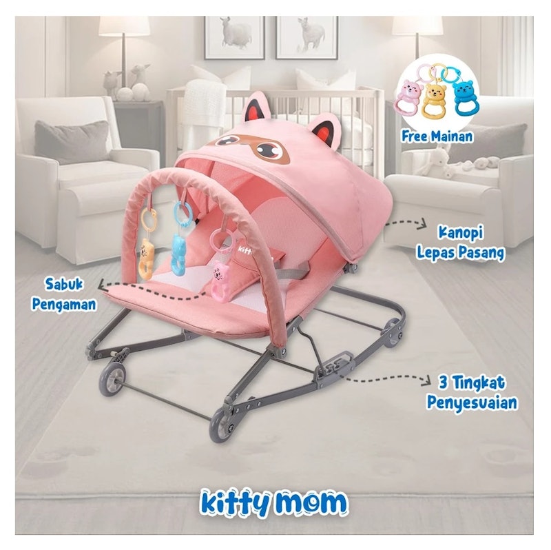 Kitty Mom Rocking Chair Baby Bouncer 3