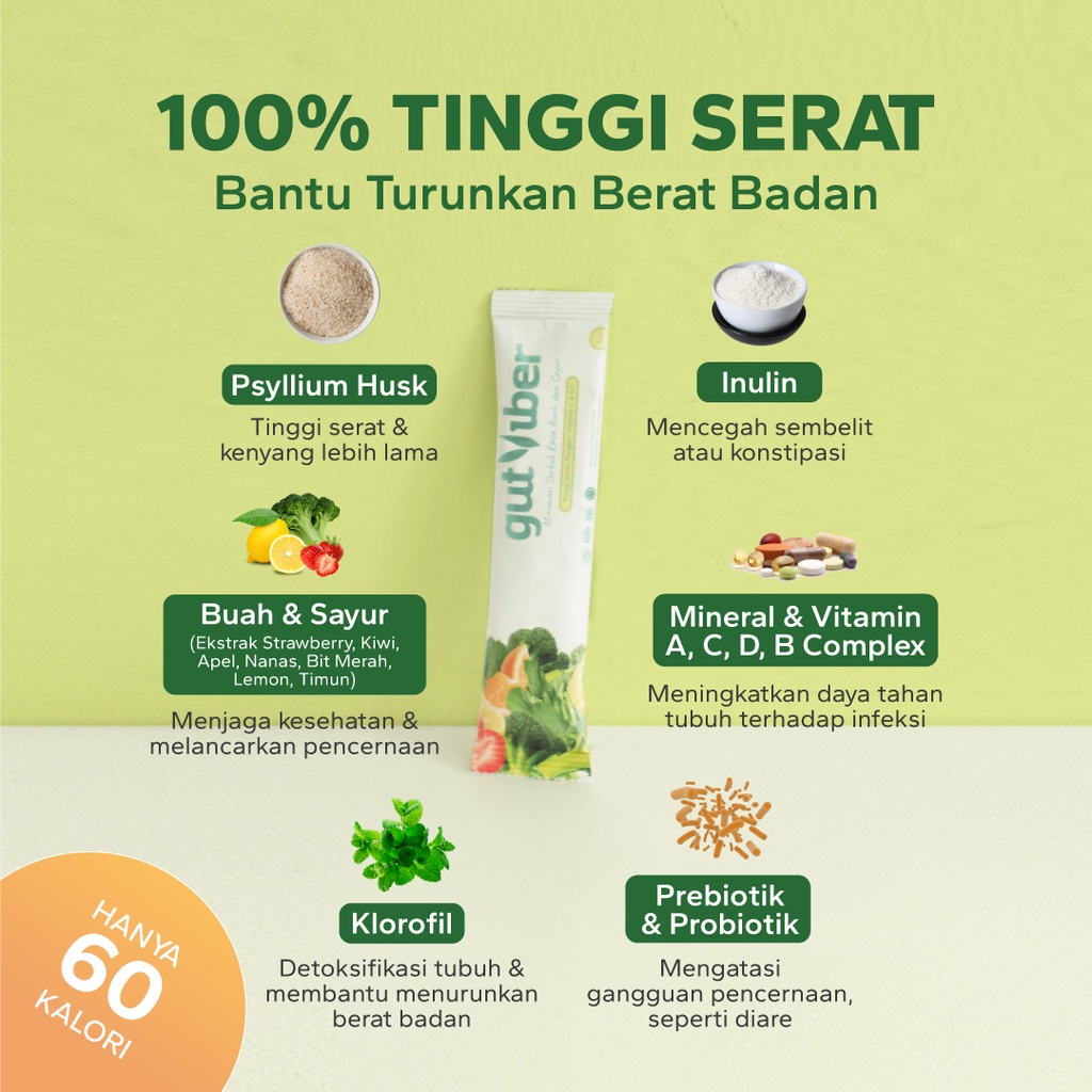 GutViber  Minuman Detox Rasa Buah dan Sayur