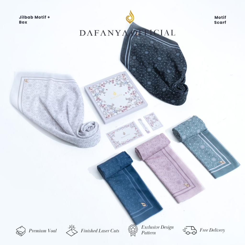 Dafanya Dafanya Jilbab Motif Scarf + Box