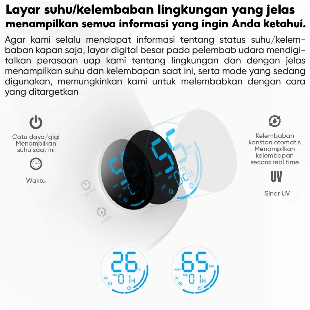 Deerma 4 Touch Version Humidifier Touch Sensor Colorful LED 5L F628S