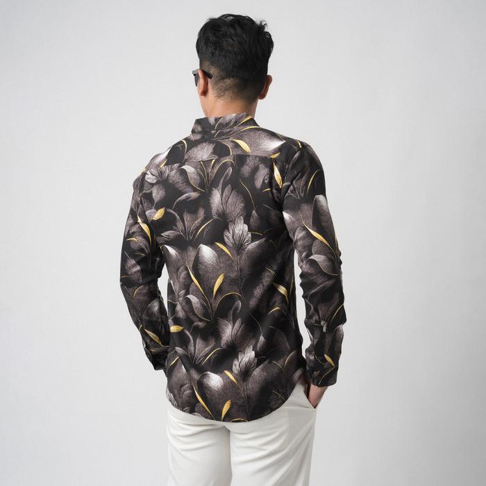  Vengoz Black Magnolia Casual Shirt LS KMLS89