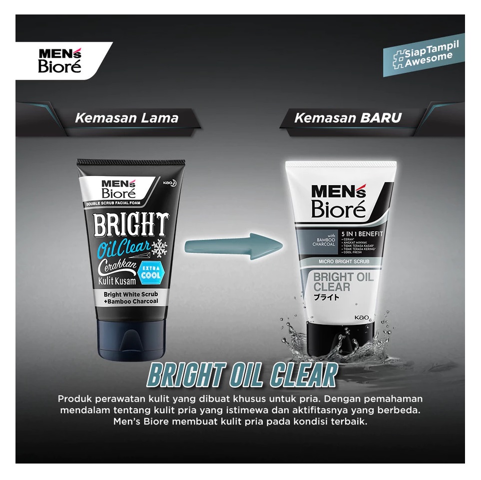 KAO Indonesia Men's Biore Bright Oil Clear