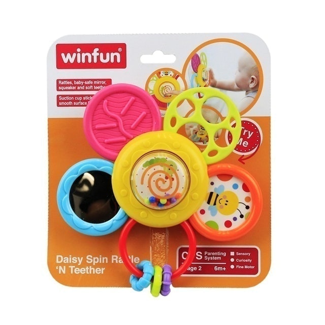 Winfun Daisy Spin Rattle 'N Teether 000776