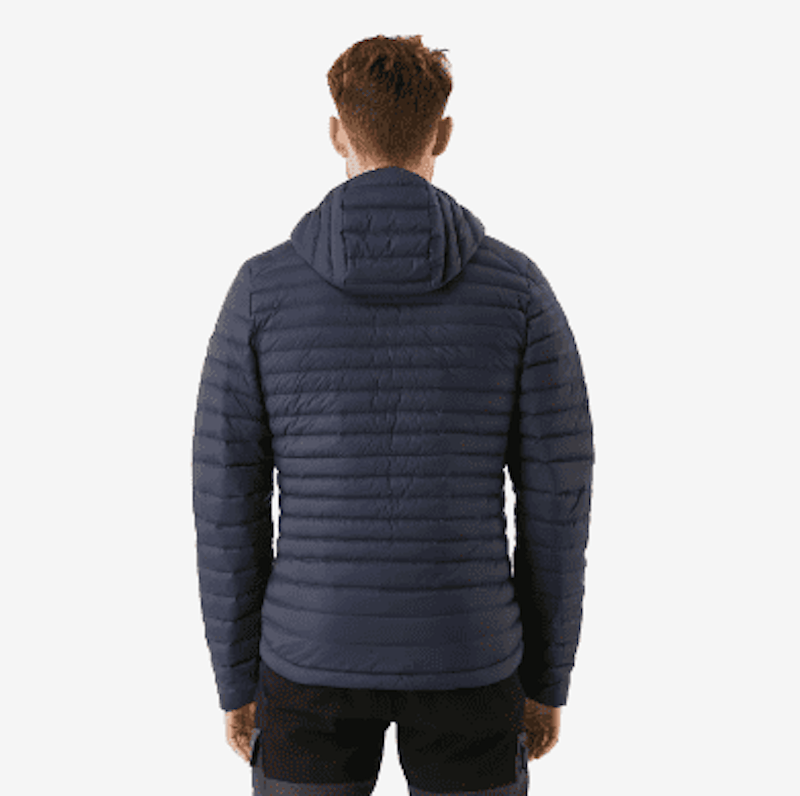 Forclaz Jaket Down Pria Trekking Gunung Hoody MT100 -5°C - Biru Dongker 3