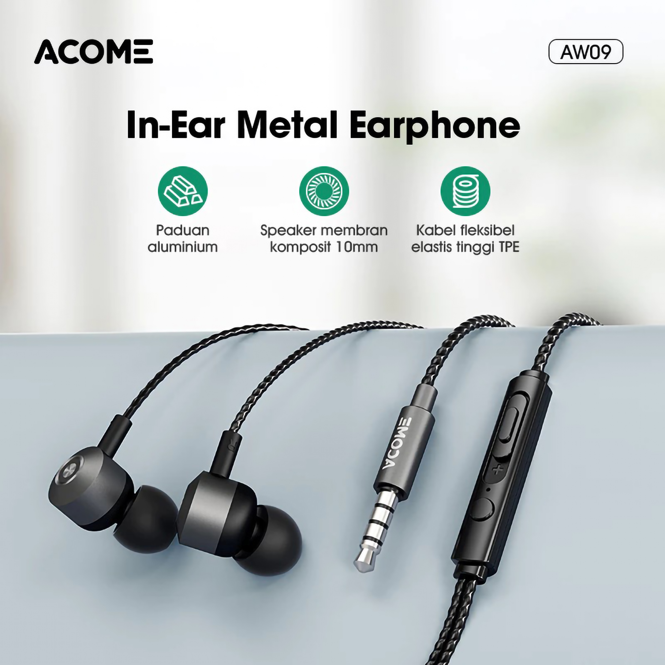 Wook Global Technology ACOME In-Ear Metal Earphone AW09