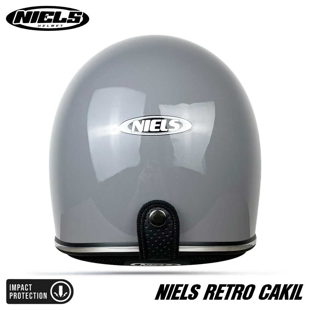 Niels Retro Cakil Helm Full Face Hitam Doff 4