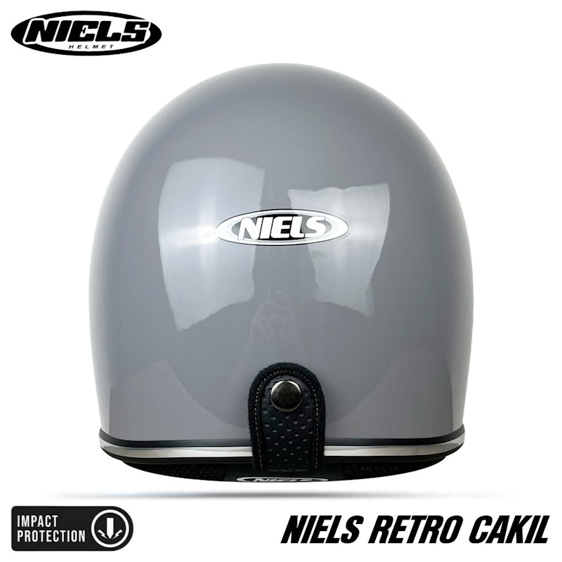 Niels Retro Cakil Helm Full Face Hitam Doff 4