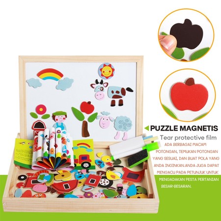 Educational Magnetic Puzzle Board (100 Pcs)