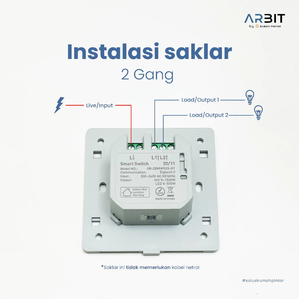 ARBIT Smart Zigbee 2 Gang Switch 4