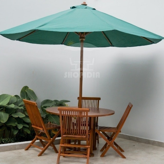 Meja Payung Taman Kafe Outdoor Hotel Kayu Jati