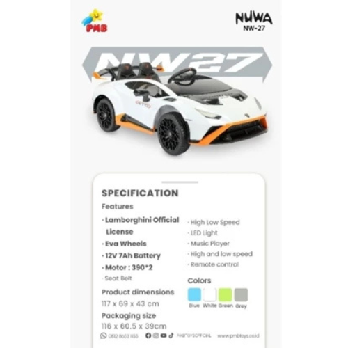  Nuwa Mobil Aki Anak Lamborghini  NW-27