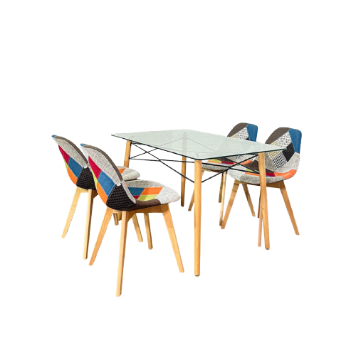 SAPPORO ALVIE Set Dining Table / Meja Makan Kaca 1