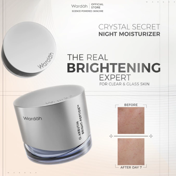 Paragon Technology and Innovation Wardah Crystal Secret α-Arbutin Bright-Peptide Night Moisturizer