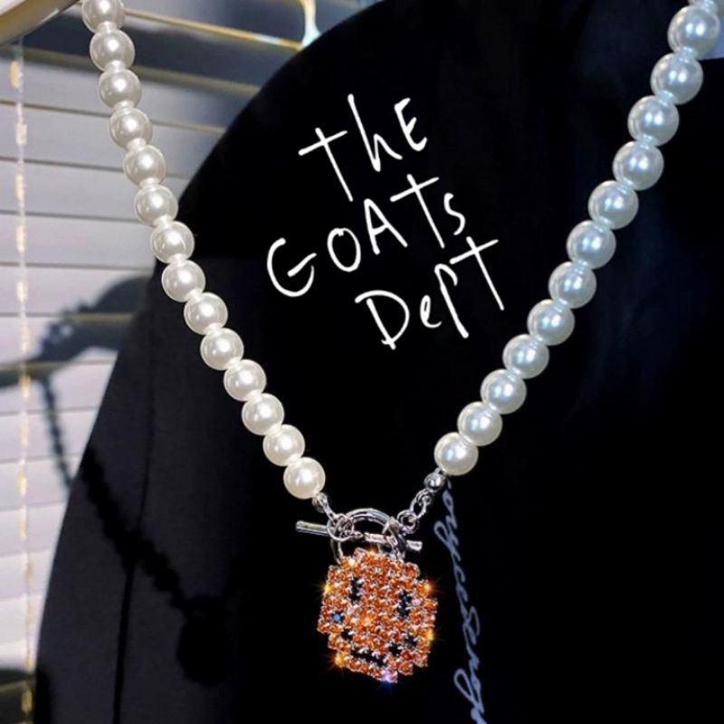The Goats Dept  Nirvana Pearl Ice Stoned Smile Necklace