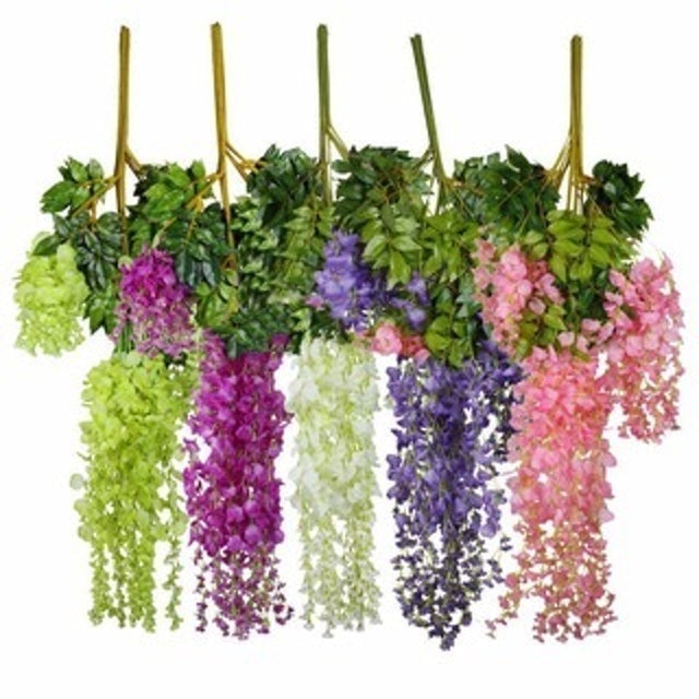Daun dan Bunga Wisteria Artificial Rambat