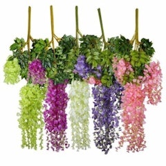 Daun dan Bunga Wisteria Artificial Rambat