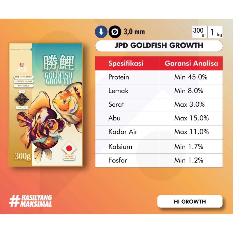 Japan Pet Design JPD Goldfish Growth 300gr
