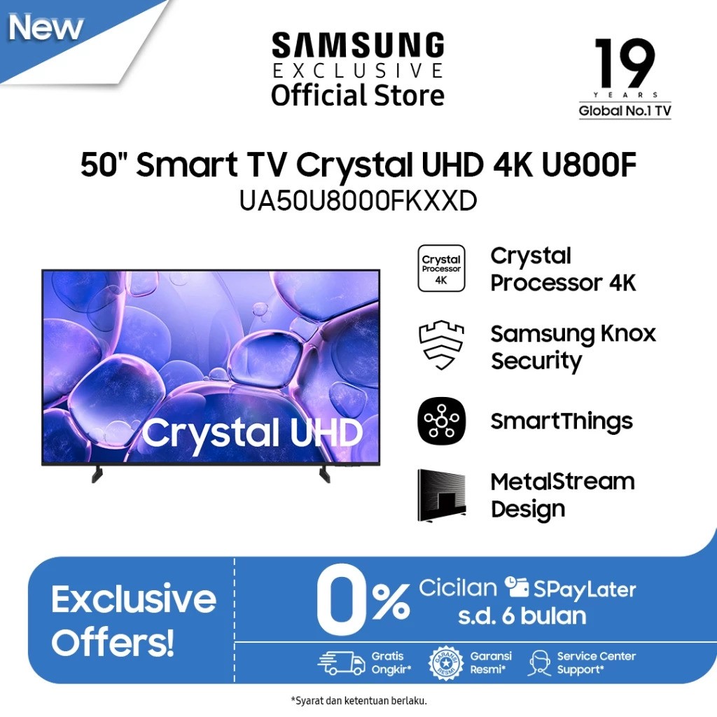 50" Smart TV Crystal UHD 4K U8000F 5