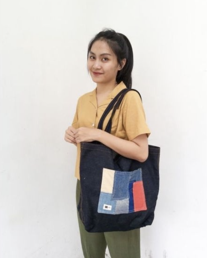 Controlnew  Tote Bag - Denim Raw Handmade