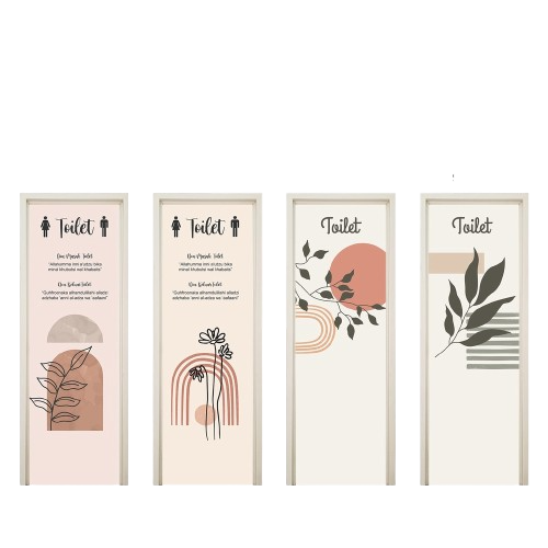 Stiker Pintu Toilet Antiair Motif Aesthetic Minimalis ｜ SKM 18–21