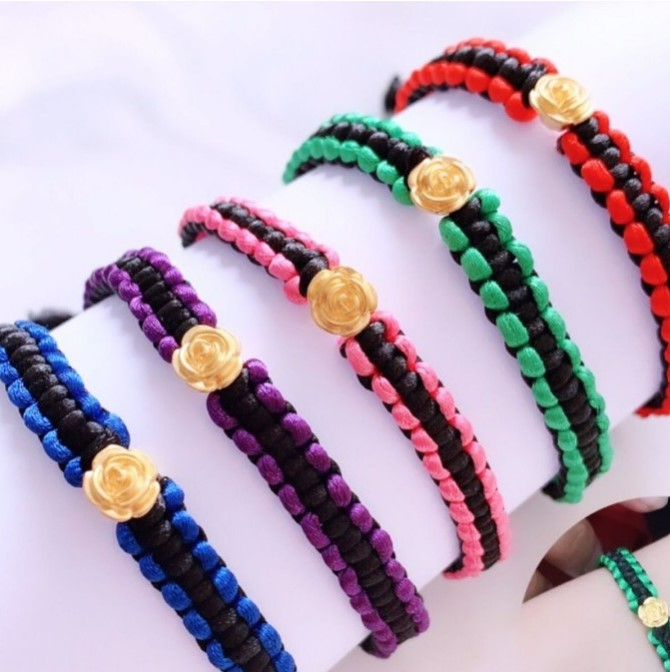 Gelang Tali Bunga Emas 24K