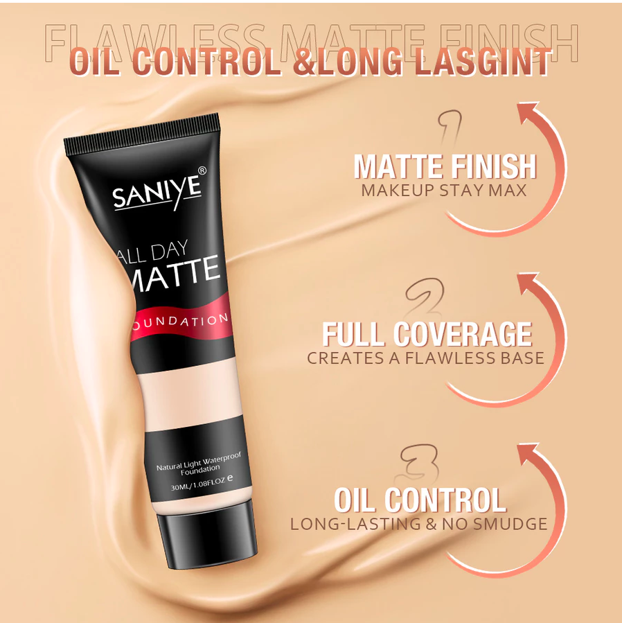 Beauty Source Indonesia Saniye All Day Matte Foundation #104 Nature