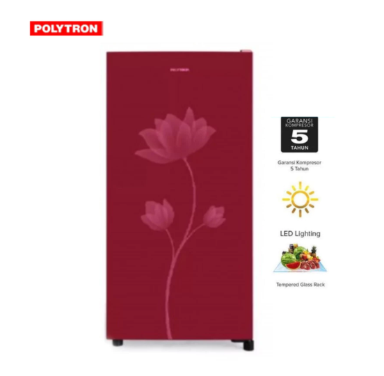 Hartono Istana Teknologi Polytron Kulkas 1 Pintu Metallic Series 170 Liter PRB 179B/R