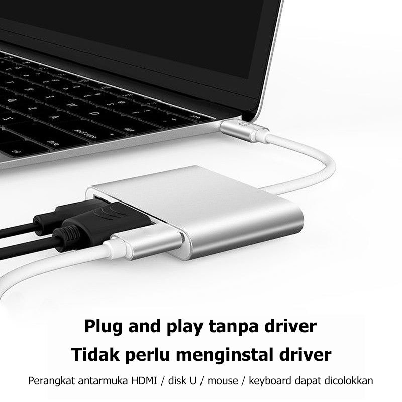 Cliptec Creative Lab CLIPtec Type-C to HDMI 3 in 1 Adapter