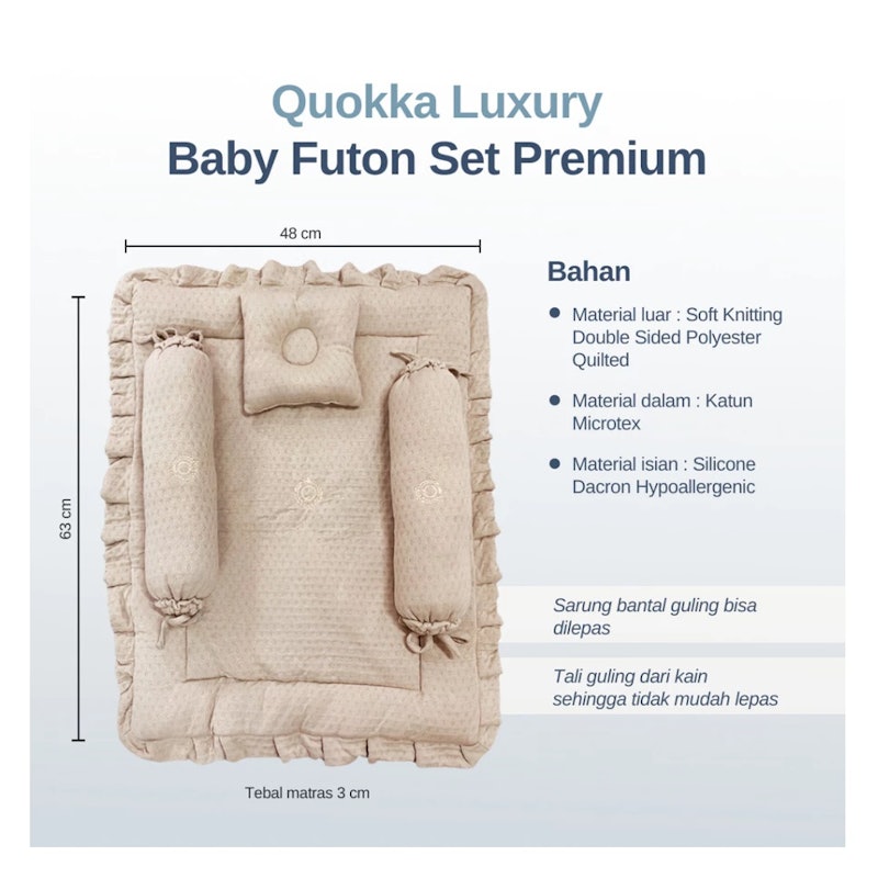 Quokka Luxury Baby Futon Set Hypoallergenic Soft 4