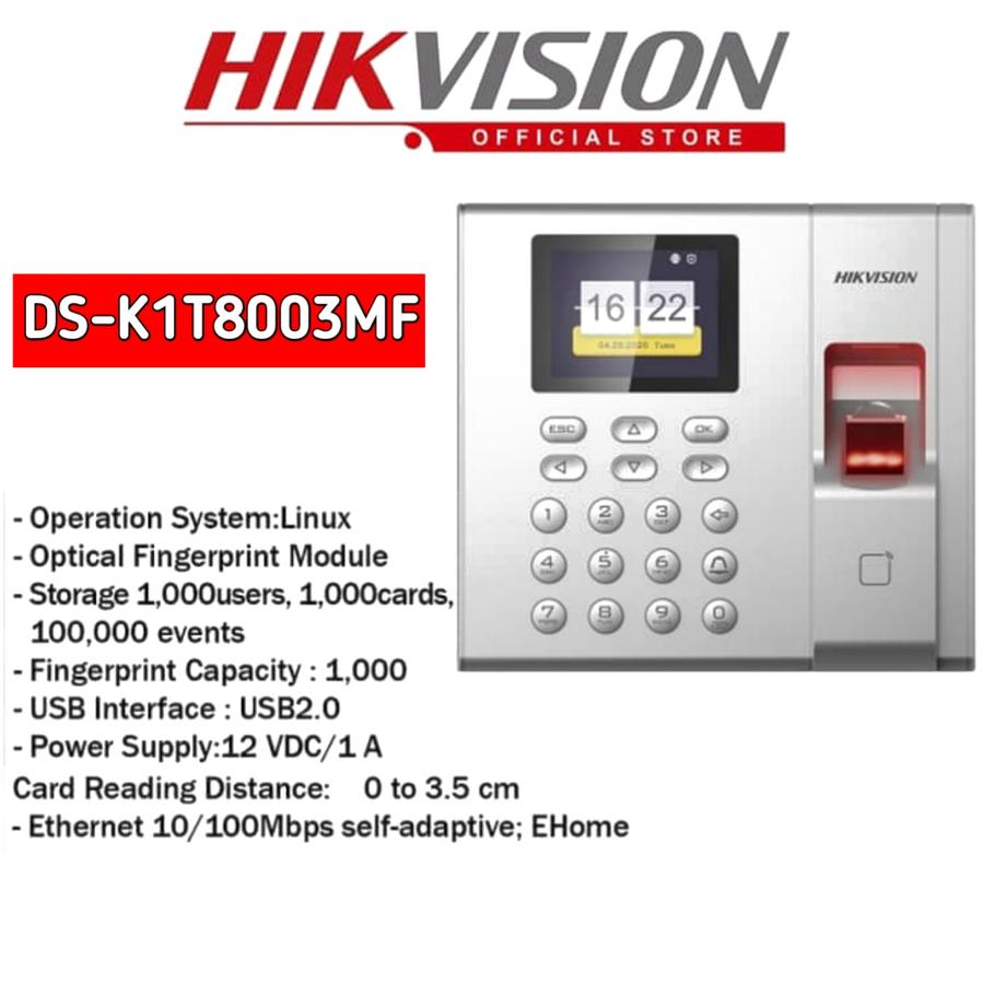Hangzhou Hikvision Digital Technology Hikvision Mesin Absensi Sidik Jari  DS K1T8003MF