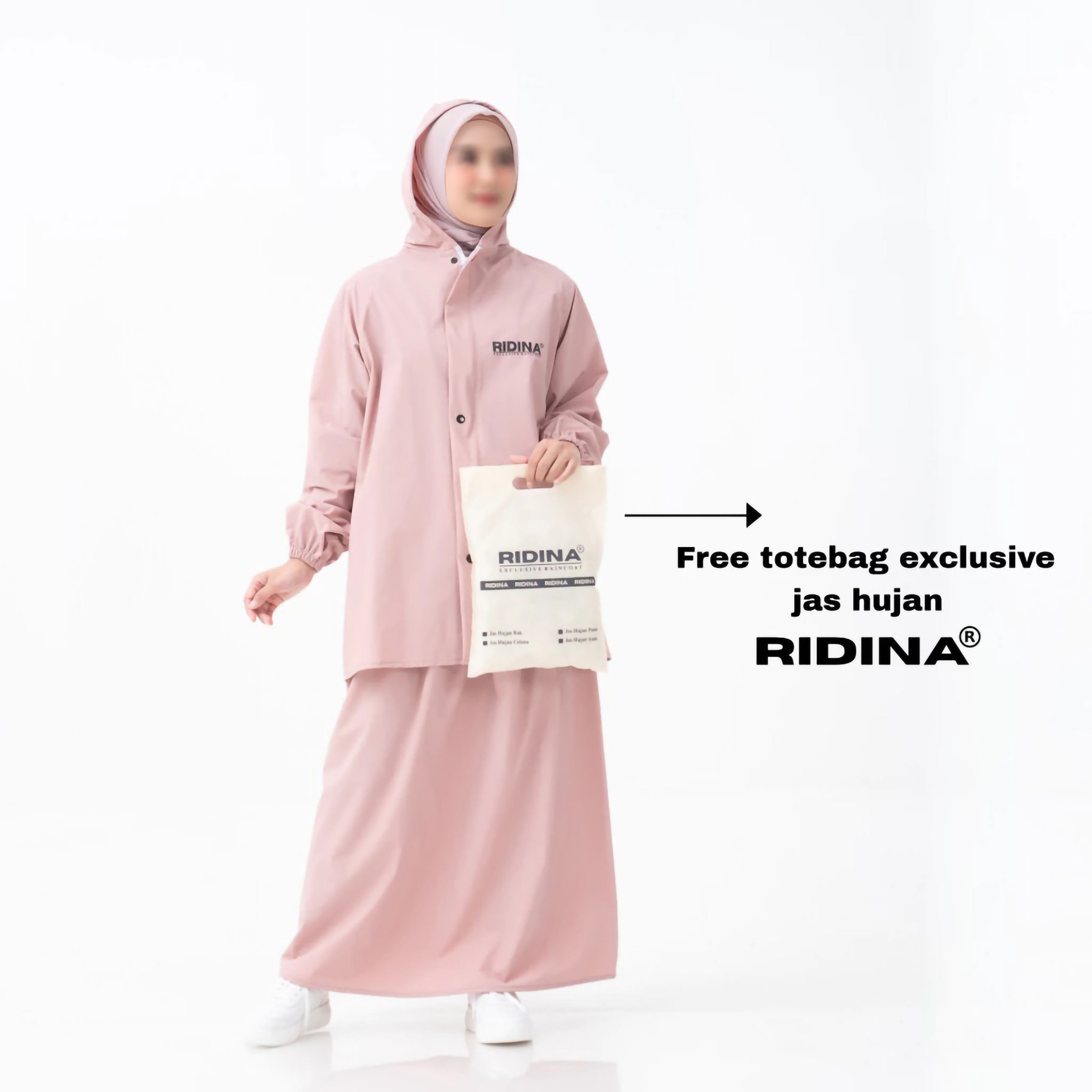  Ridinia Jas Hujan Wanita Setelan Baju dan Rok