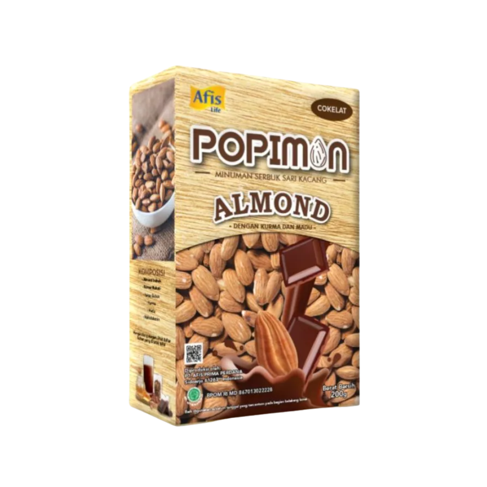 Afis Life Popimon Minuman Serbuk Sari Kacang Almond Chocolate