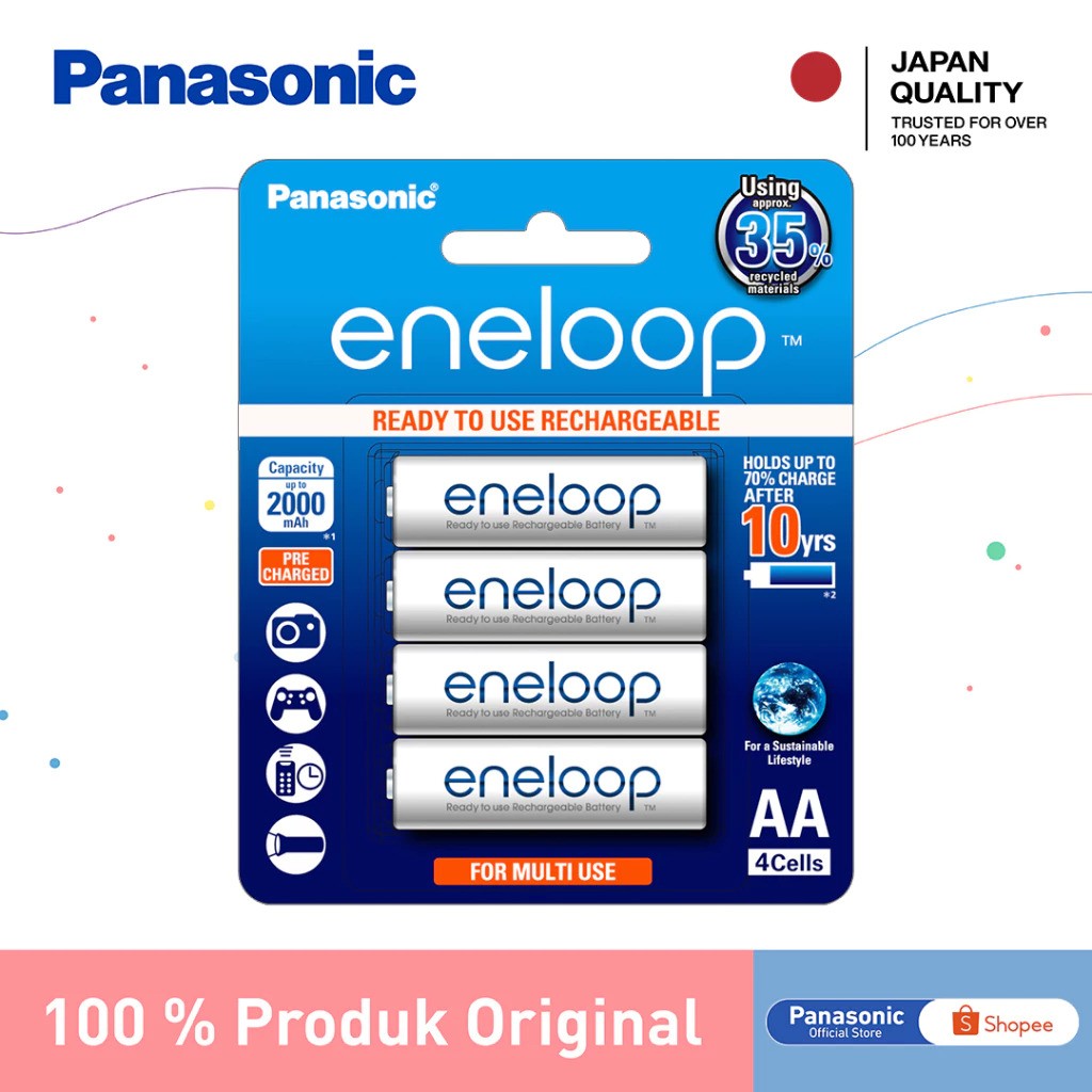Panasonic Eneloop Rechargeable Battery BK-3MCCE
