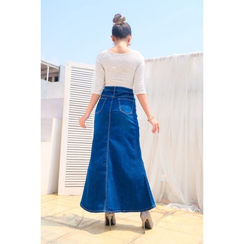 Rok Duyung Panjang Jeans Jumbo Wanita Kc Full 4