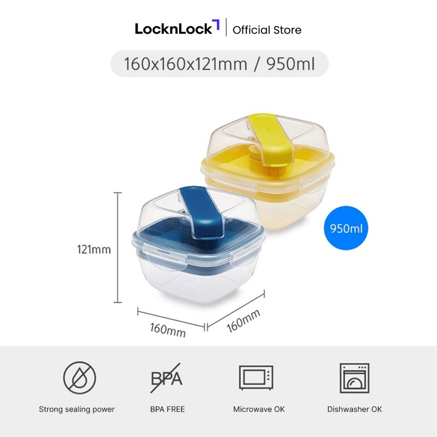 Lock & Lock LocknLock To-Go 2-Room Salad Container HSM8440TL