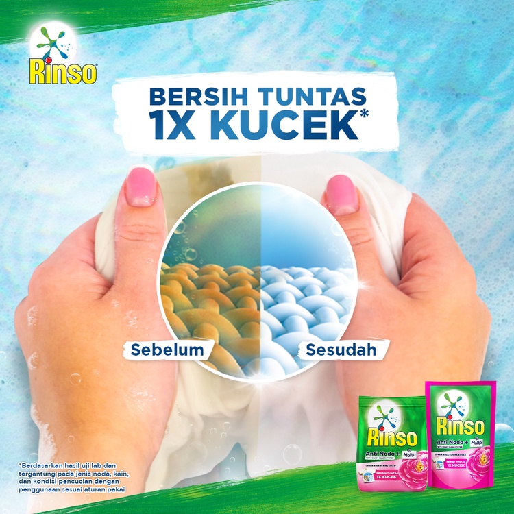 Unilever Indonesia Rinso Molto Deterjen Cair Anti Noda Rose Fresh 