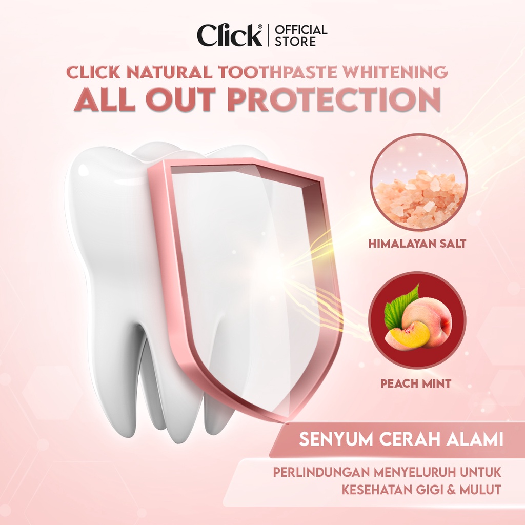 Kino Indonesia Click Natural Toothpaste Whitening + All Out Protection