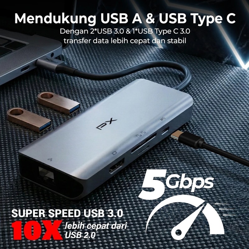 PX USB Type C 3.1 Hub Converter 5