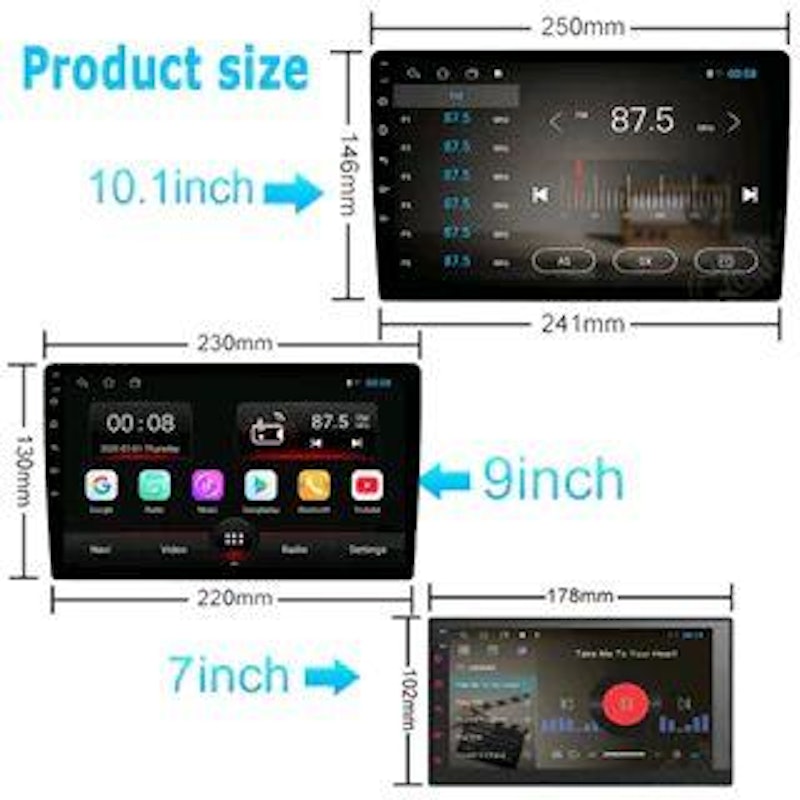 ESSGOO Head Unit Android 14 2Din 7''2GB+32GB Carplay 5