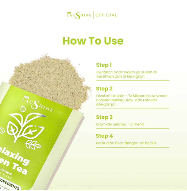 Laushine Relaxing Green Tea Powder Mask 4