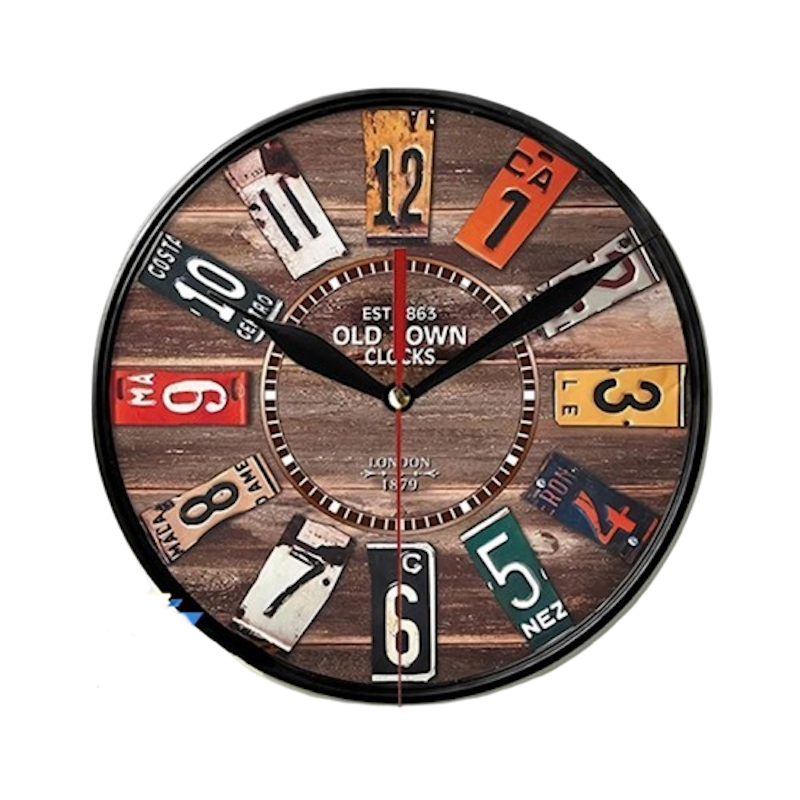 Dections Jam Dinding Unik Minimalis Vintage Kayu 1