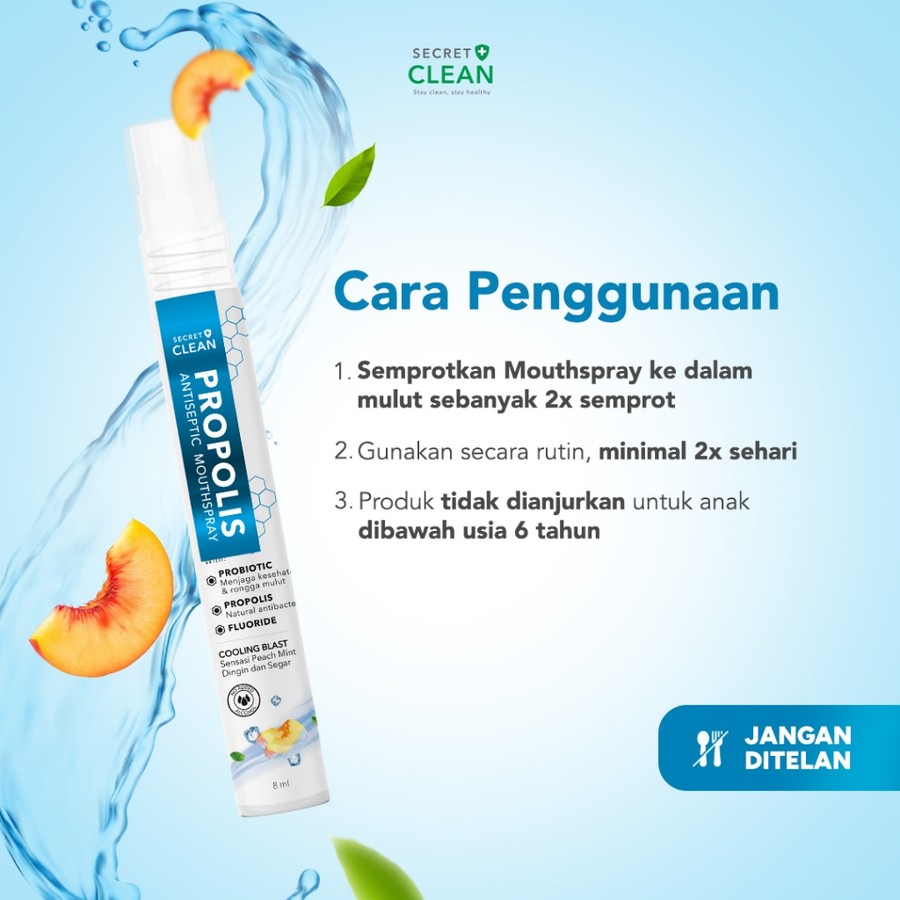 Natura Pesona Mandiri Secret Clean Propolis Antiseptic Mouthspray Cooling Blast