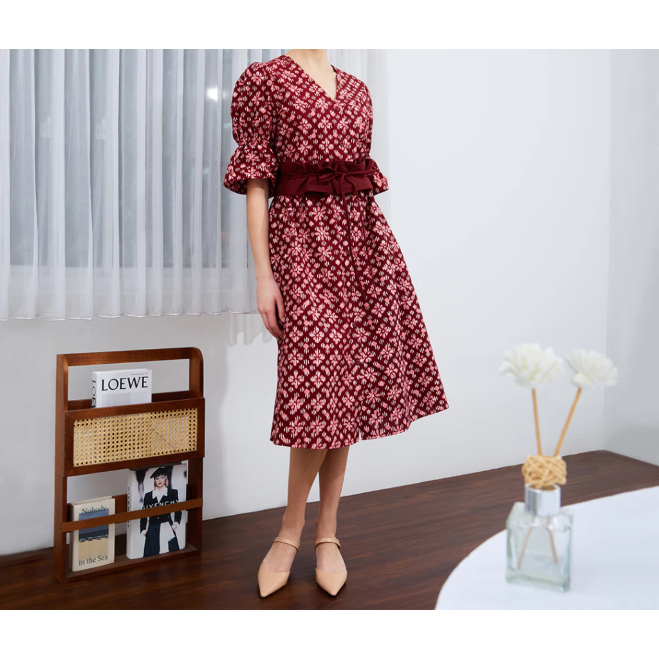 Nayara Nara Dress Batik Katun Kerah V Neck