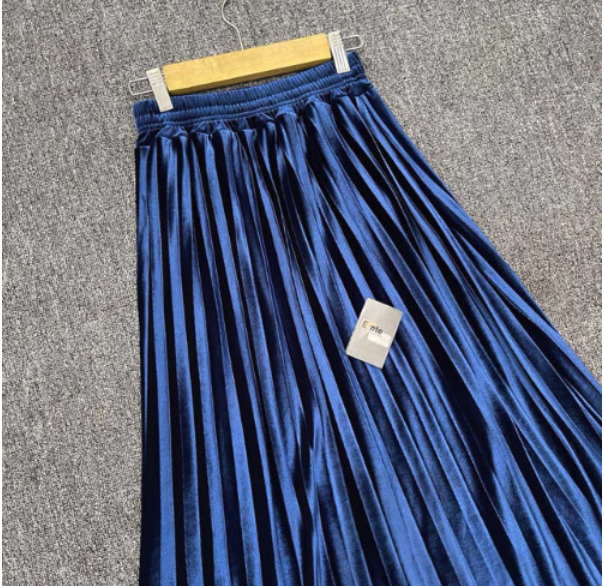  Threelook Rok Plisket Bludru Velvet Premium 7/8 