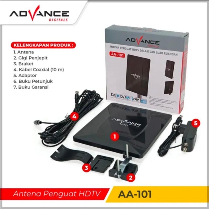 Advance Digitals Advance Antena Penguat HDTV Dalam dan Luar Ruangan AA-101
