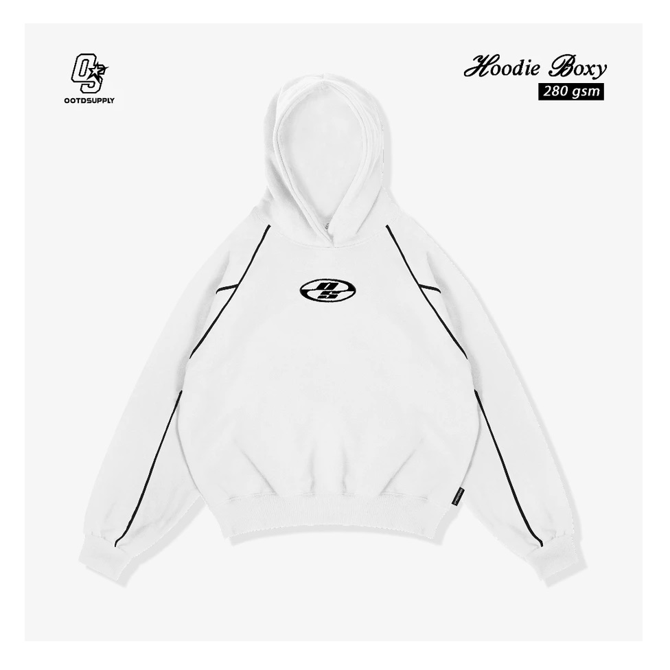 OOTDSUPPLY OOTDSUPPLY Hoodie Boxyfit List Neocore Embroidery HDBXE