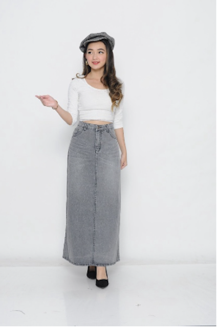 Highwaist Rok Jeans Panjang