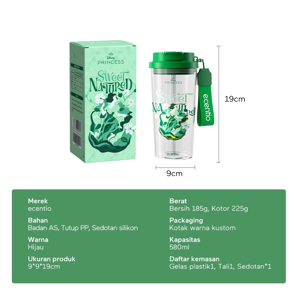 Dawey Etech Indonesia ecentio Tumbler Disney Princess Snow White 580ml