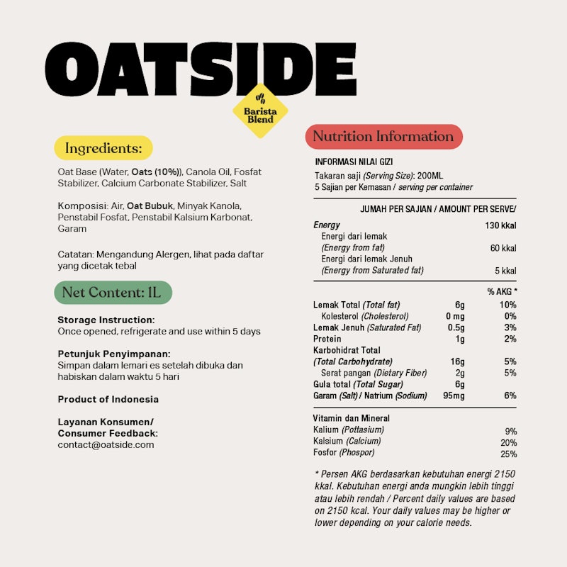 Oatside Oat Milk Barista Blend 1 liter 5